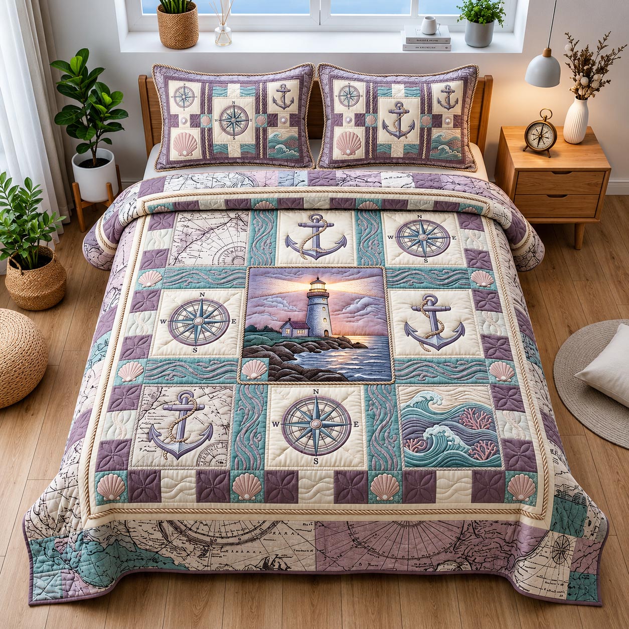 Sail Away Quilted Bedding Set Sail Away Memory Gift For Sail Away - Tradiviet