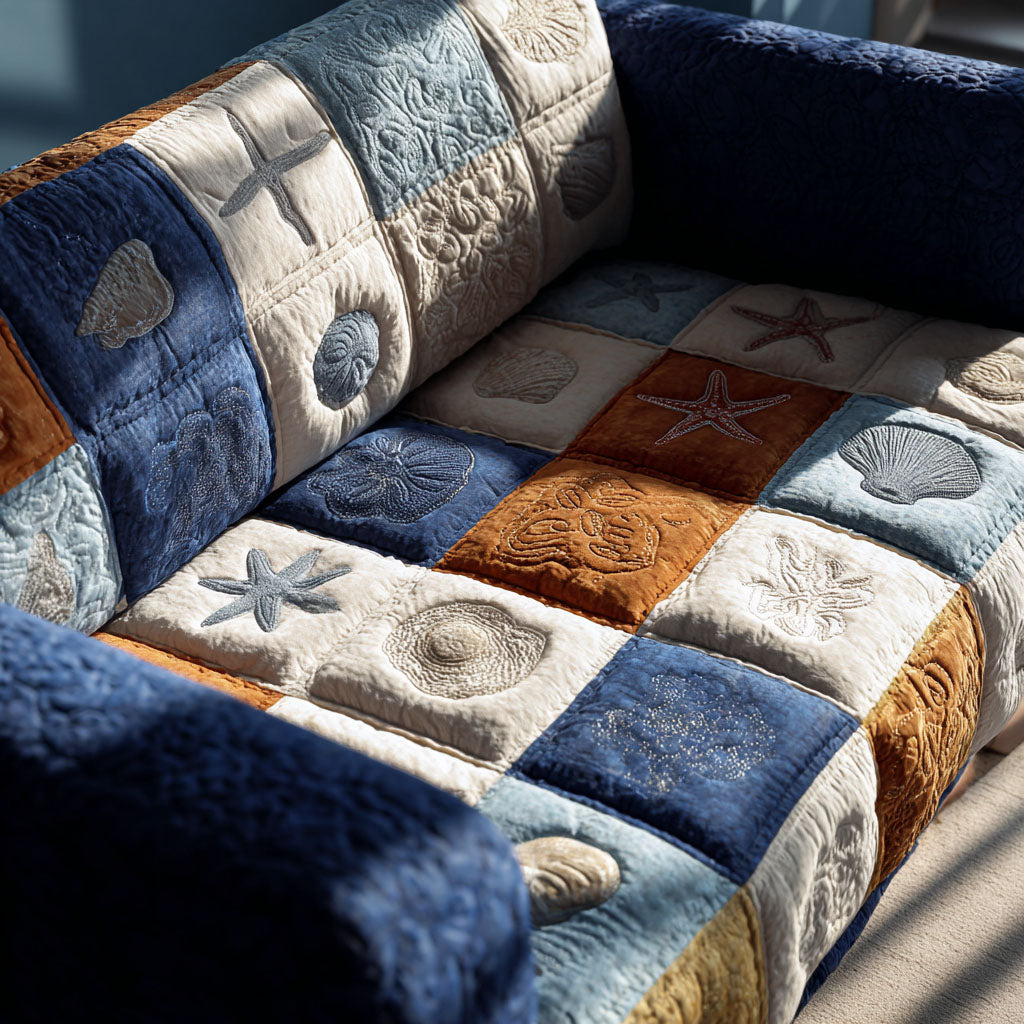 Sand Dune Quilted Sofa Cover Sofa Protector Cover Ocean Beach Themed Presents - Tradiviet