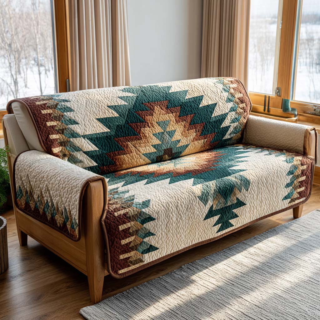 Sandstone Peaks Pattern Quilted Sofa Cover Soft Home Room Decor Gift For Home Decor - Tradiviet