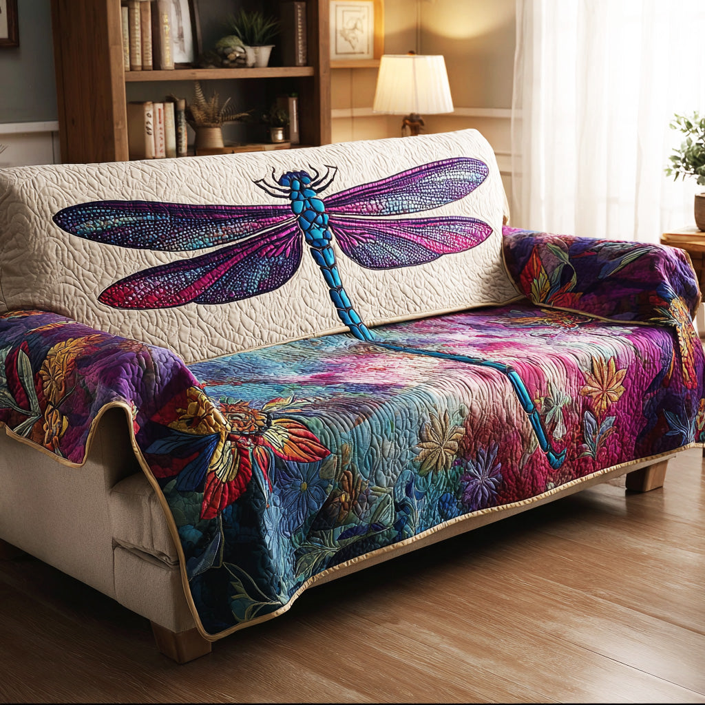 Sapphire Wing Trail Quilted Sofa Cover Seasonal Home Room Decor Gifts For Home Lovers - Tradiviet