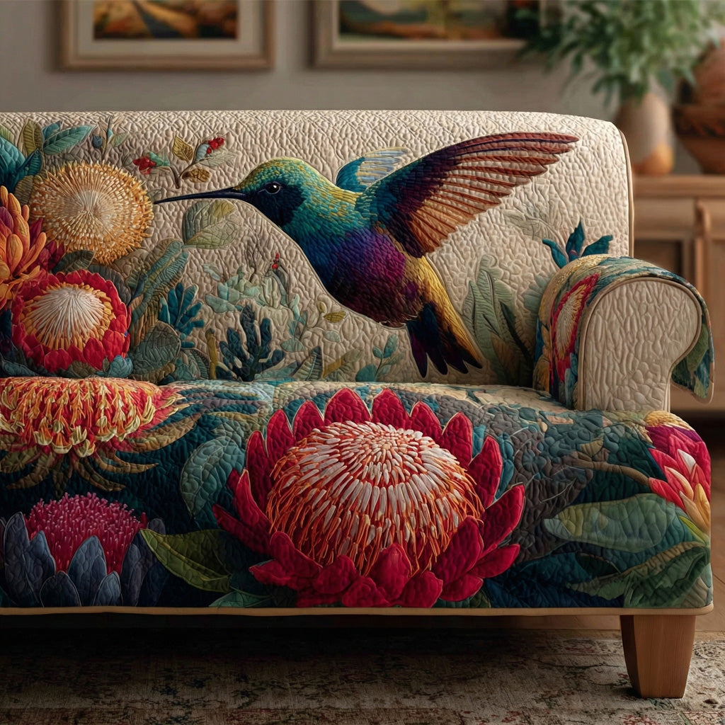 Scarlet Petals Quilted Sofa Cover Room Decor Ideas Unique Room Decor Gifts - Tradiviet