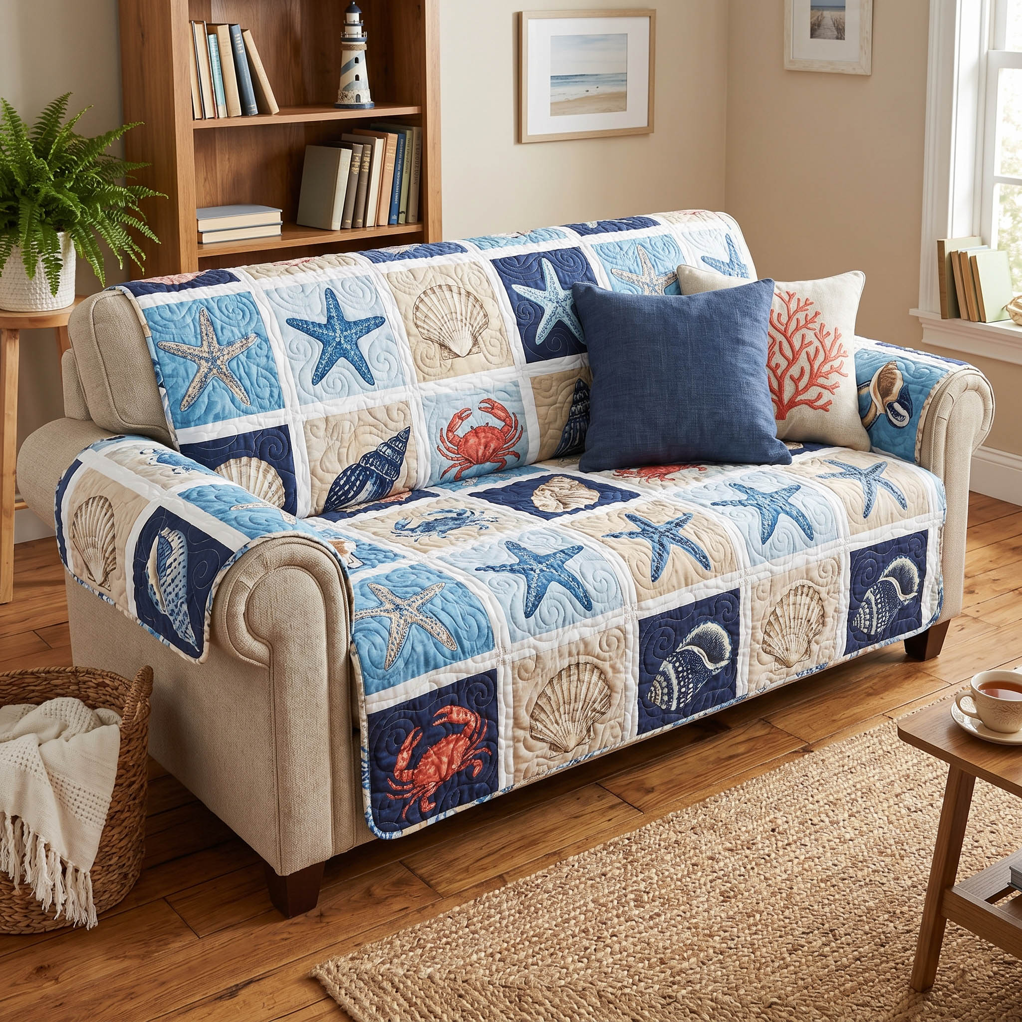 Seaside Escape Quilted Sofa Cover Room Decor For Room Gifts For Home Lovers - Tradiviet