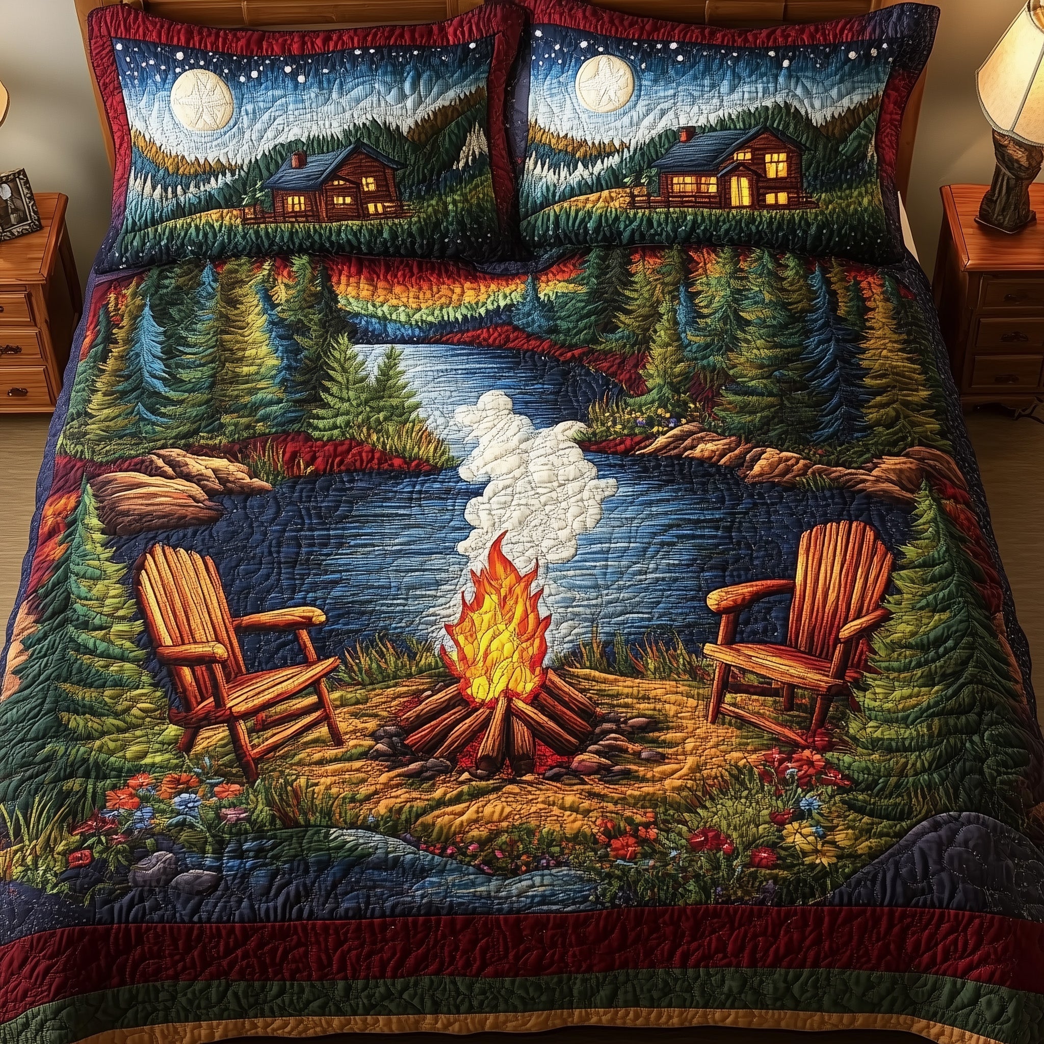Serene Harmony Quilted Bedding Set Serene Harmony Shore Gift For Serene Harmony - Tradiviet