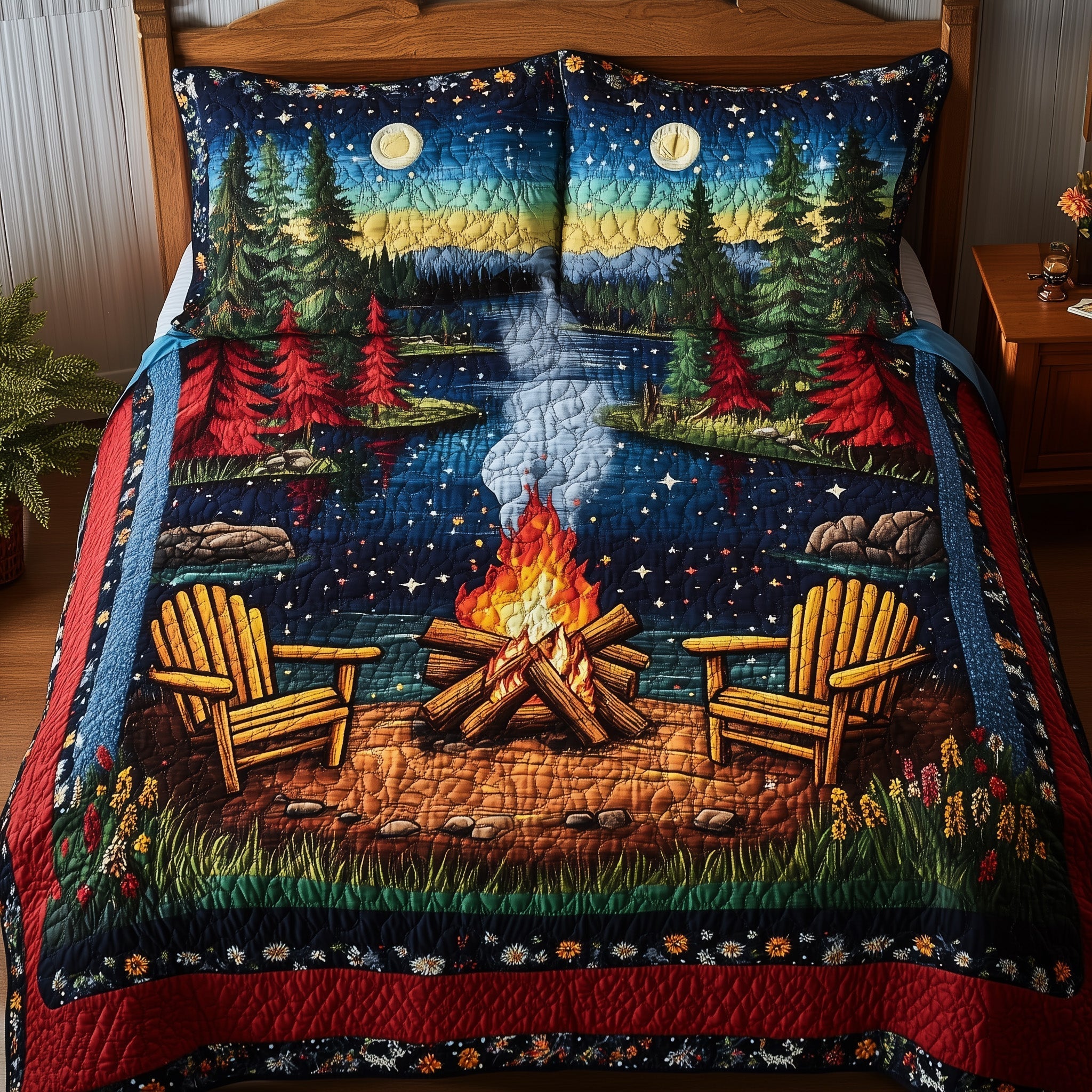 Serene Retreat Quilted Bedding Set Serene Retreat Garden Gift For Serene Retreat - Tradiviet