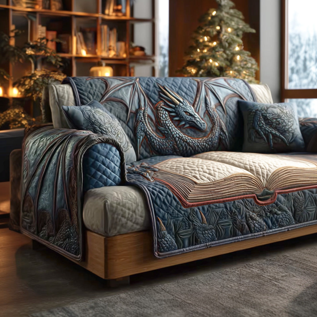 Shadowflight Grimoire Quilted Sofa Cover Natural Home Room Decor Presents For New Home - Tradiviet