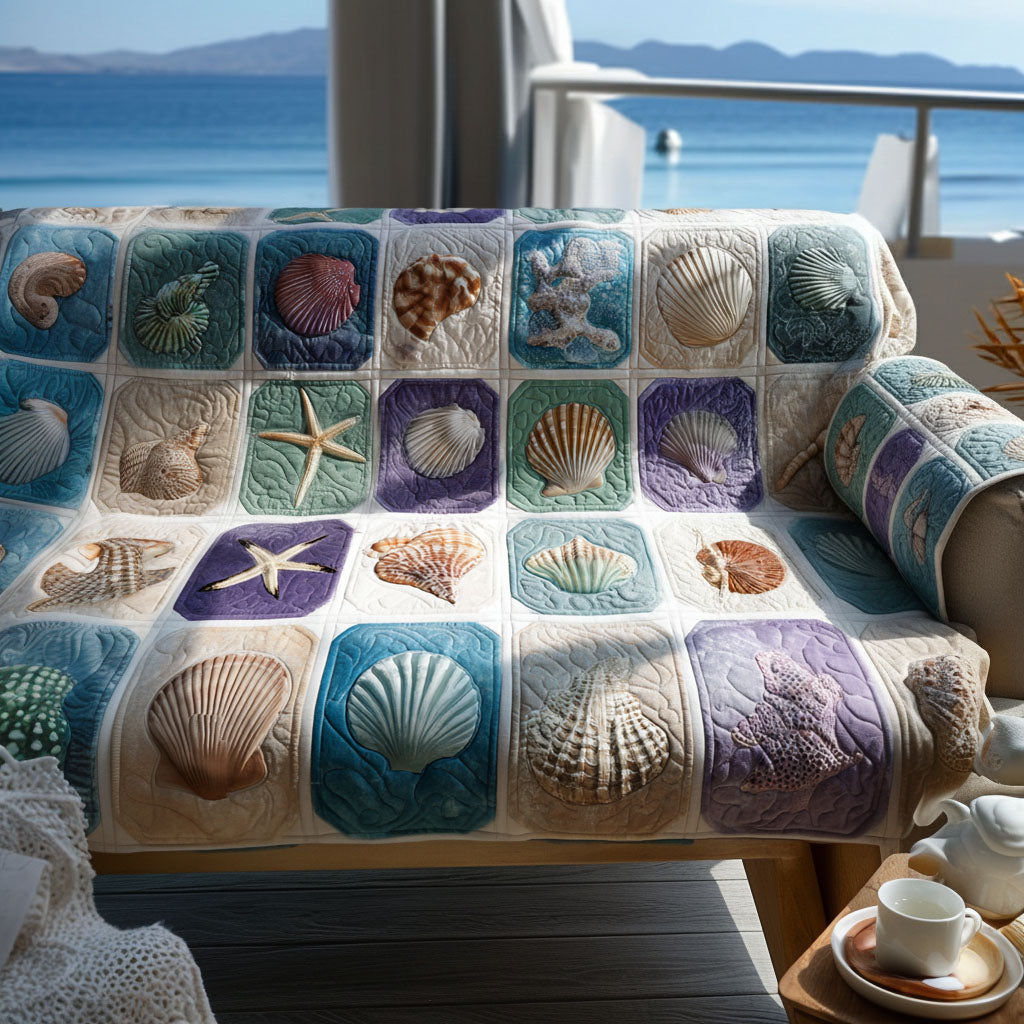 Shoreline Calm Quilted Sofa Cover Best Couch Covers Gift For Ocean Lover - Tradiviet