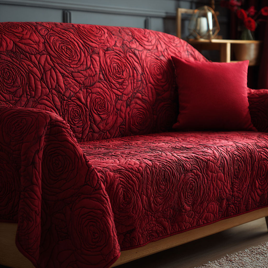 Silent Petals Quilted Sofa Cover Cozy Room Decor Cool Room Decor Gifts - Tradiviet