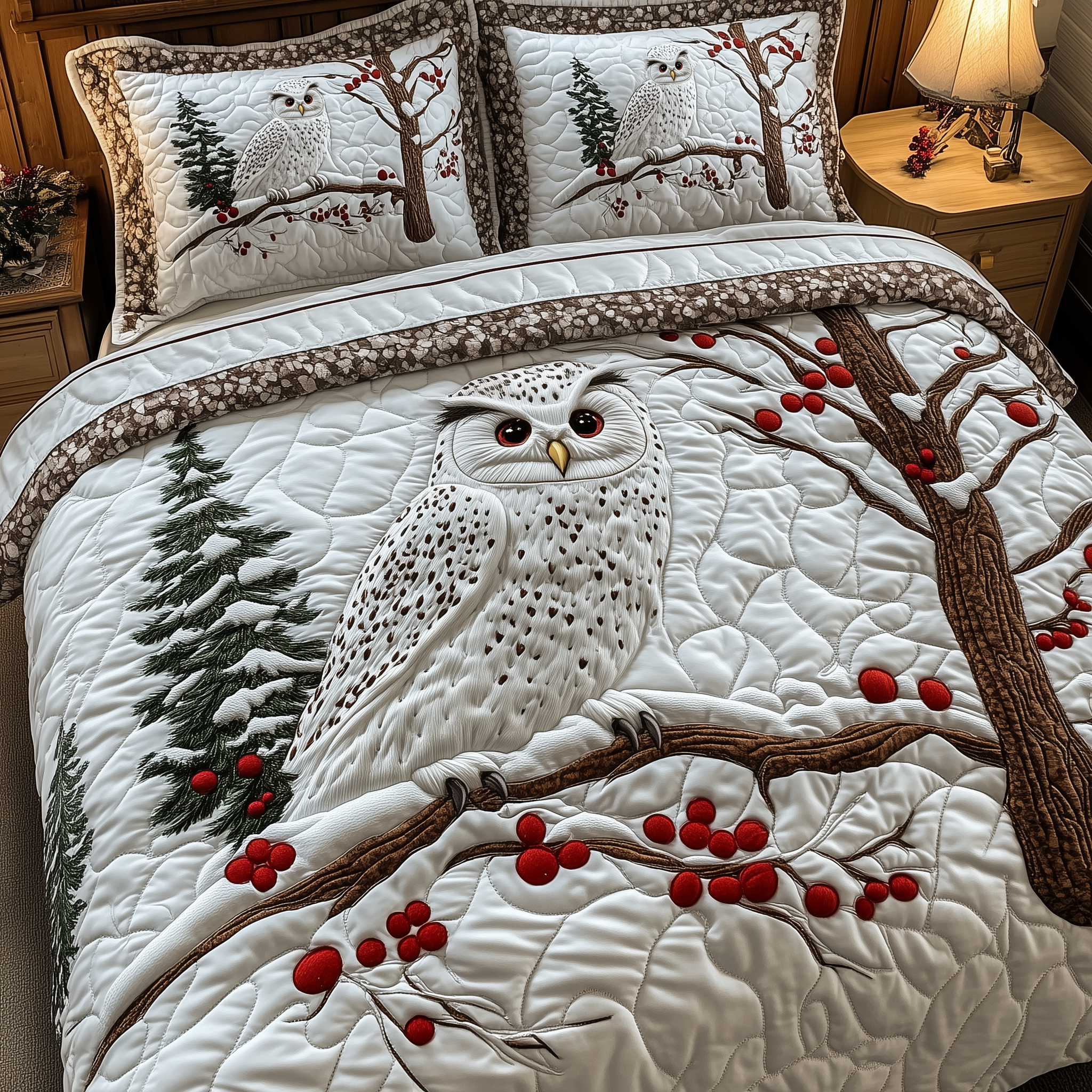 Silent White Watcher Quilted Bedding Set Silent White Bedroomware Gift For Silent - Tradiviet