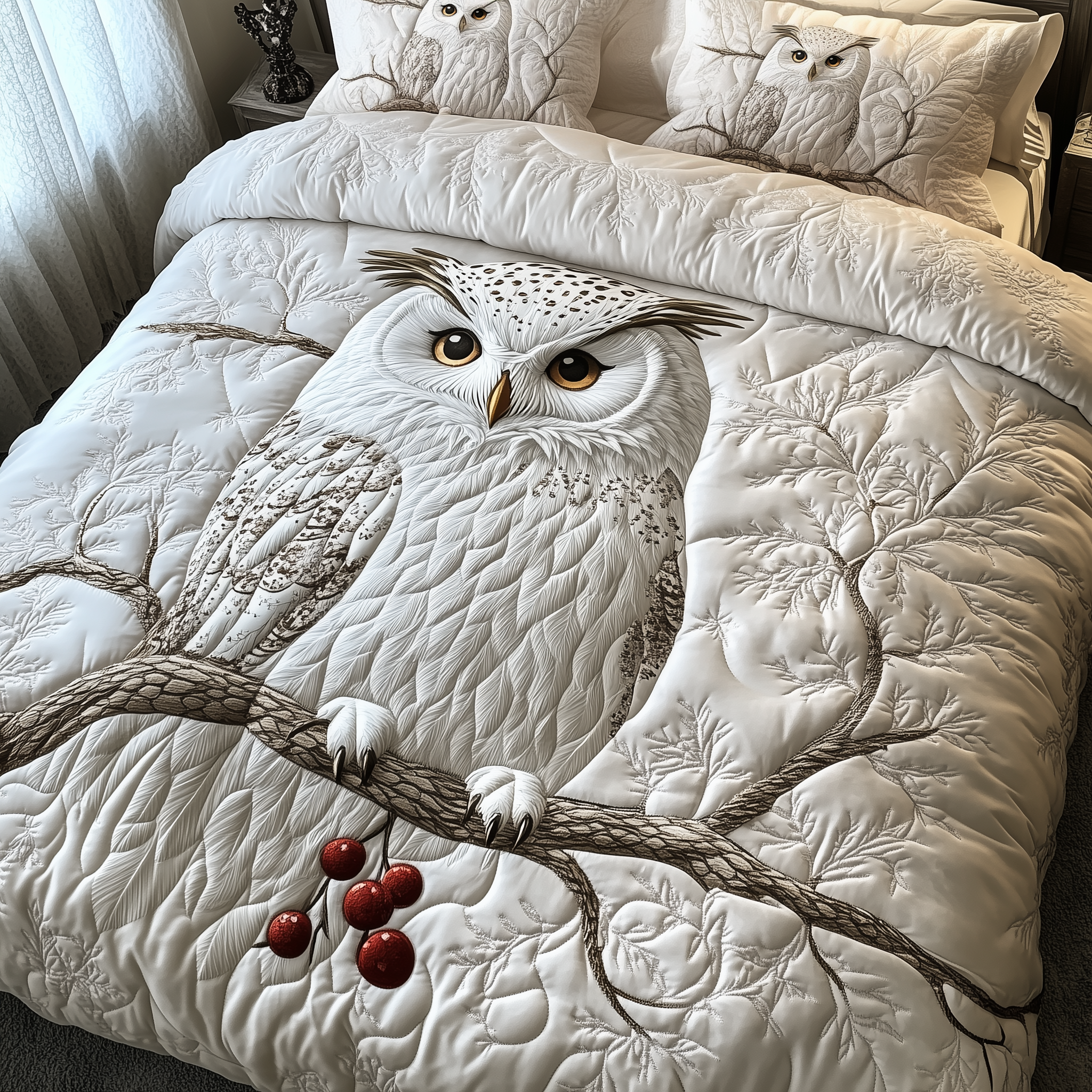 Silent White Watcher Quilted Bedding Set Silent White Quilt Gift For Silent White - Tradiviet