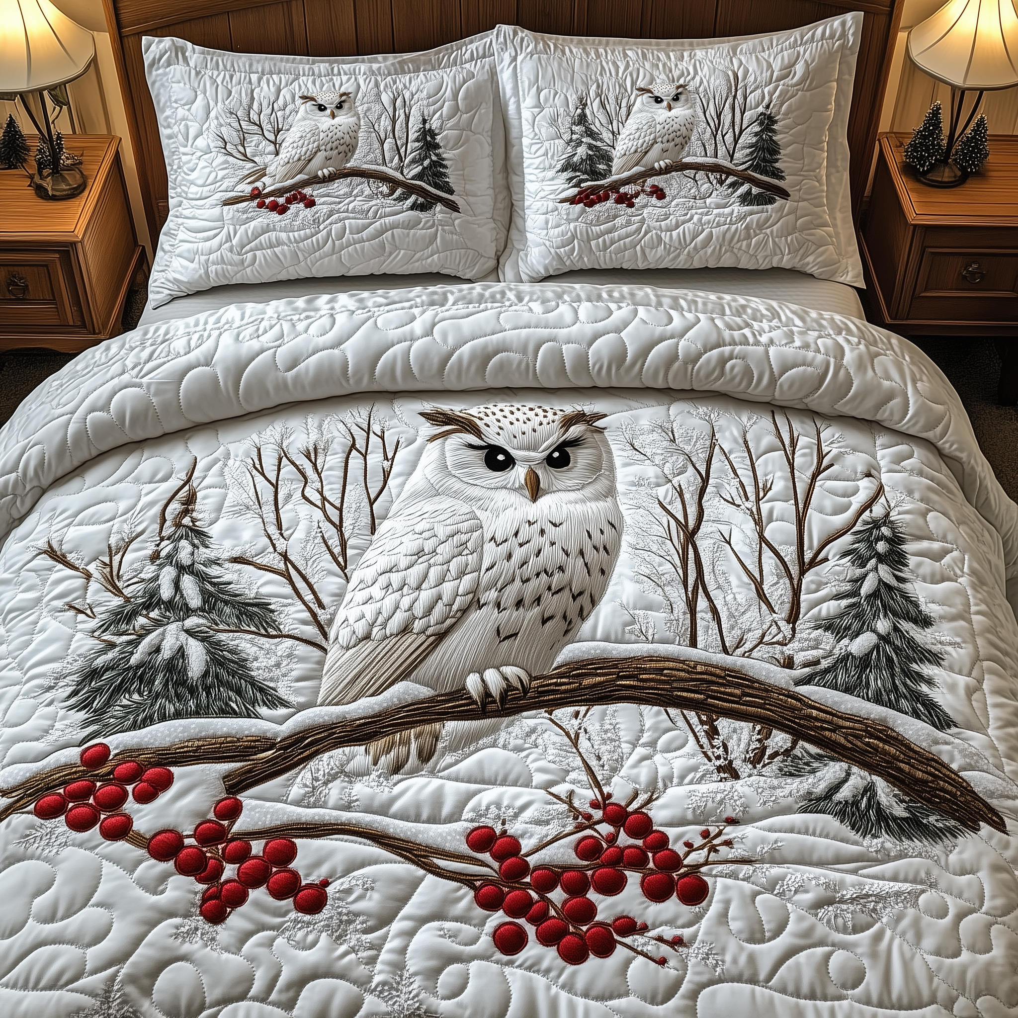 Silent White Watcher Quilted Bedding Set Silent White Tribute Gift For White - Tradiviet
