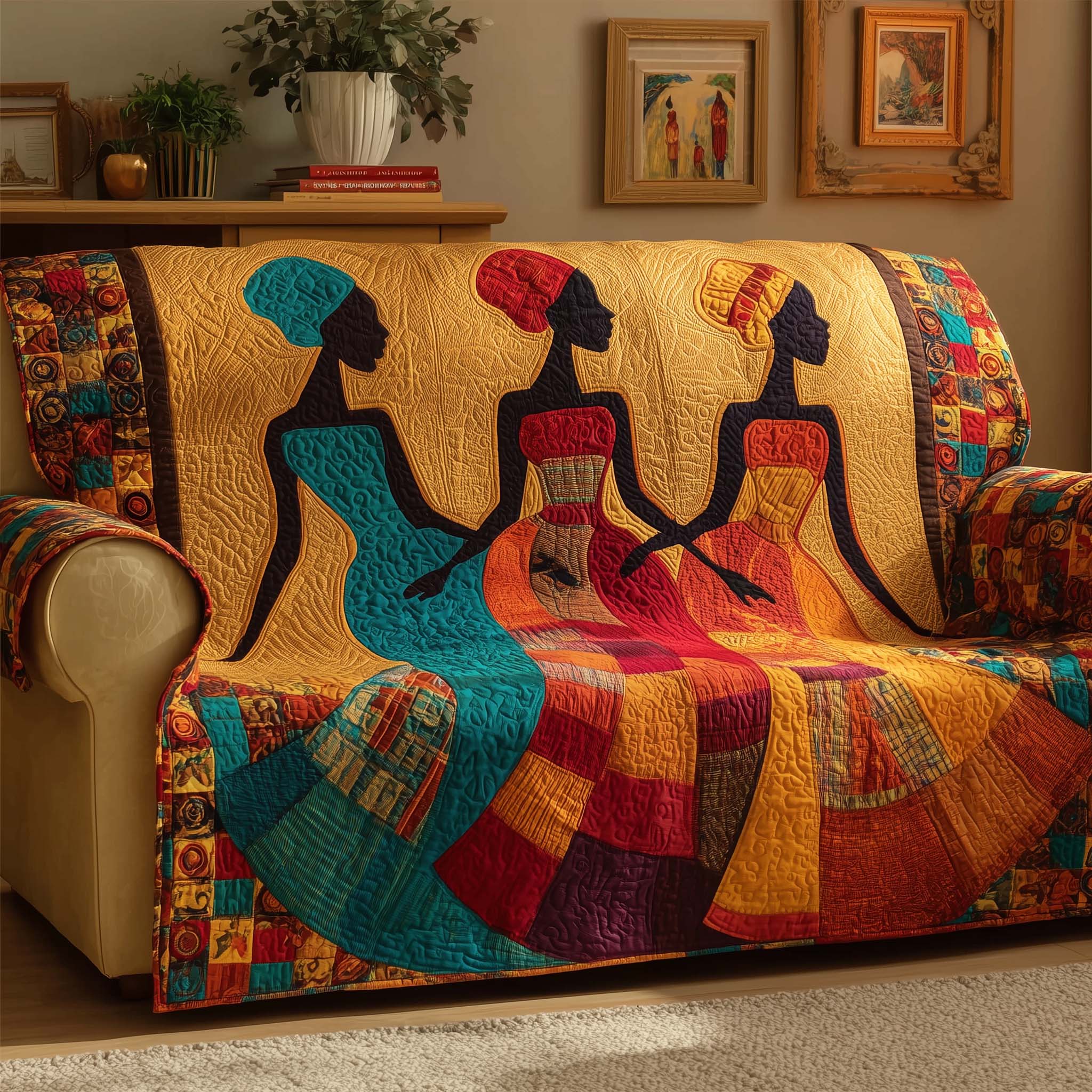 Sister Harmony Quilted Sofa Cover Cozy Home Couch Cover Best Home Decor Gifts - Tradiviet