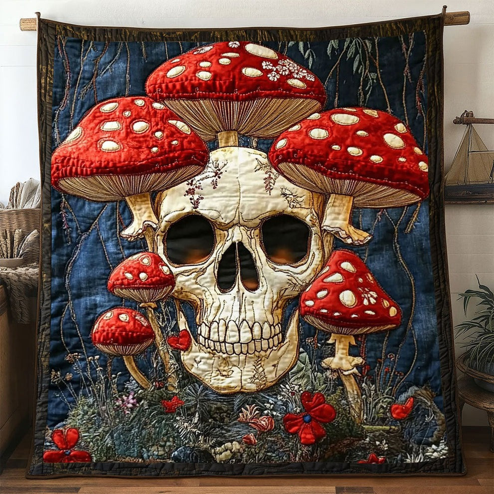 Skull Mushroom Spirit Garden Quilt Blanket Gifts For People Who Like Skulls - Tradiviet