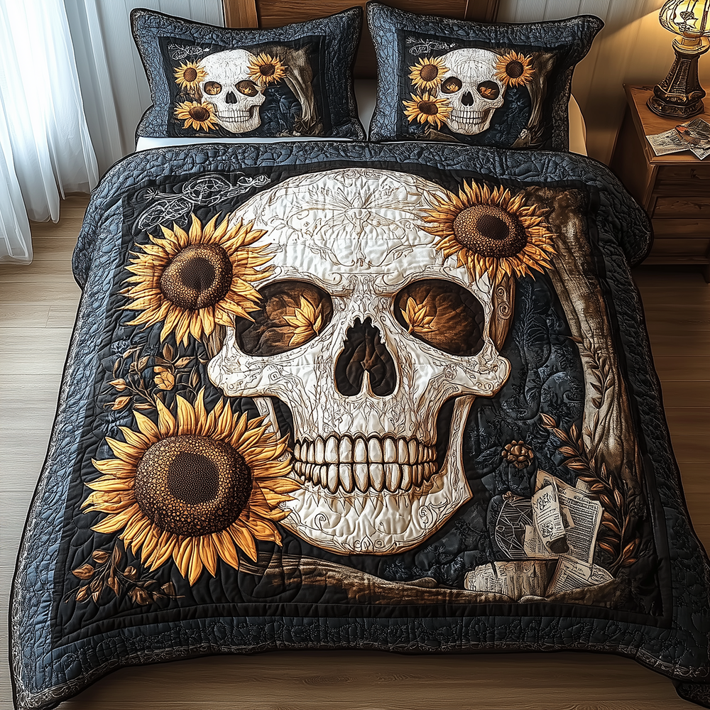 Skull Quilted Bedding Set Skull Home Honor Gift For Skull Sister - Tradiviet