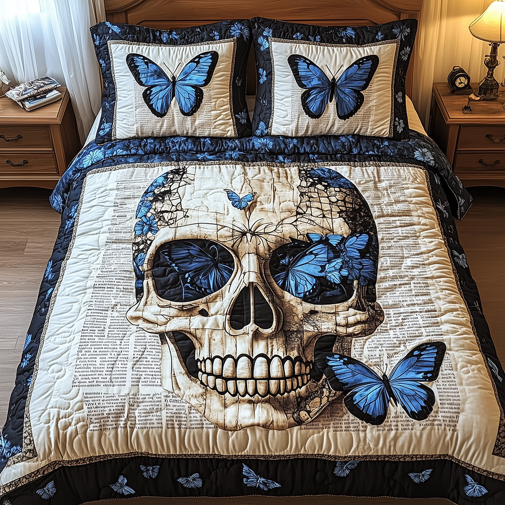 Skull Quilted Bedding Set Skull Home Sanctuary Gift For Skull Mom - Tradiviet