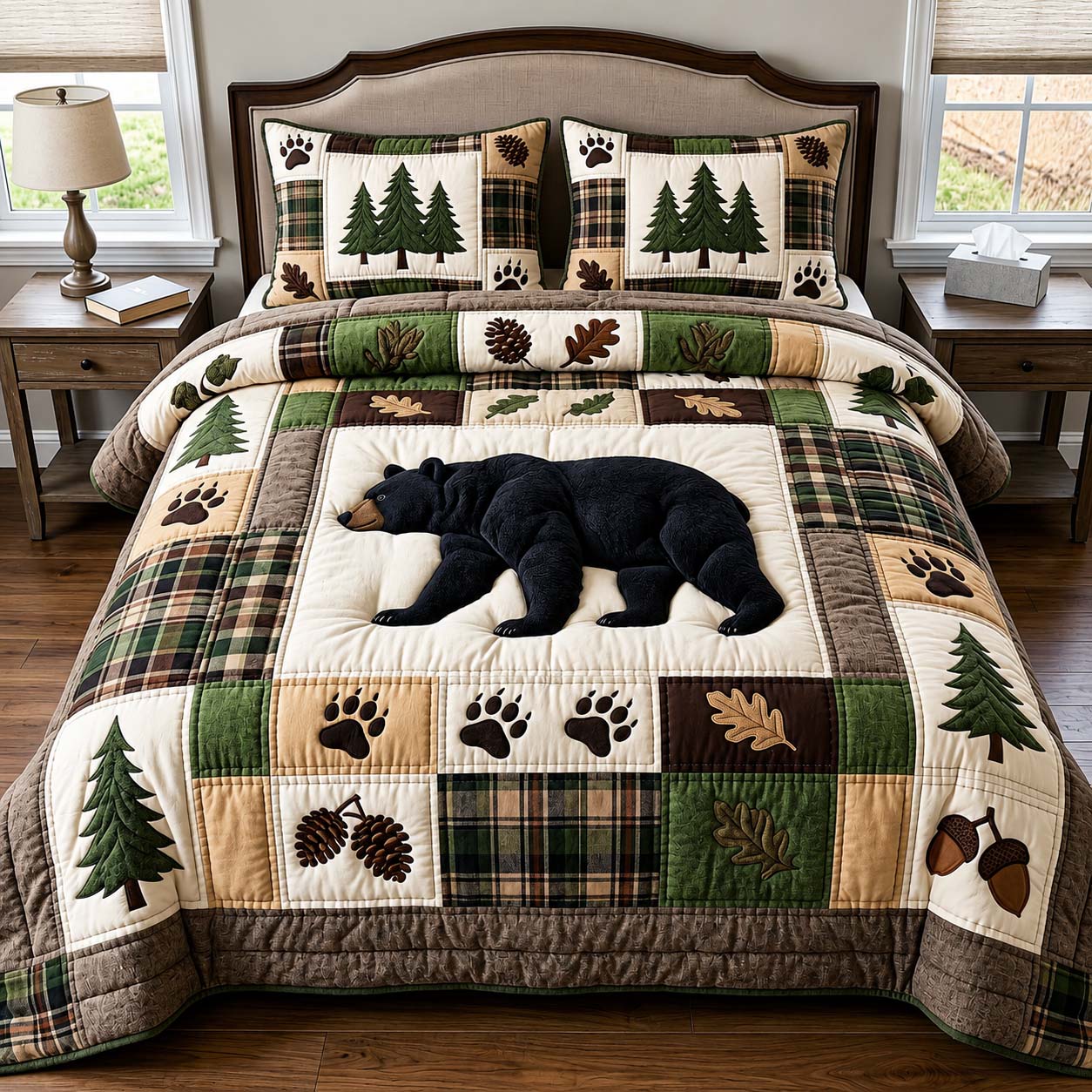Sleeping Bear Quilted Bedding Set Sleeping Bear Comfort Gift For Sleeping Bear - Tradiviet