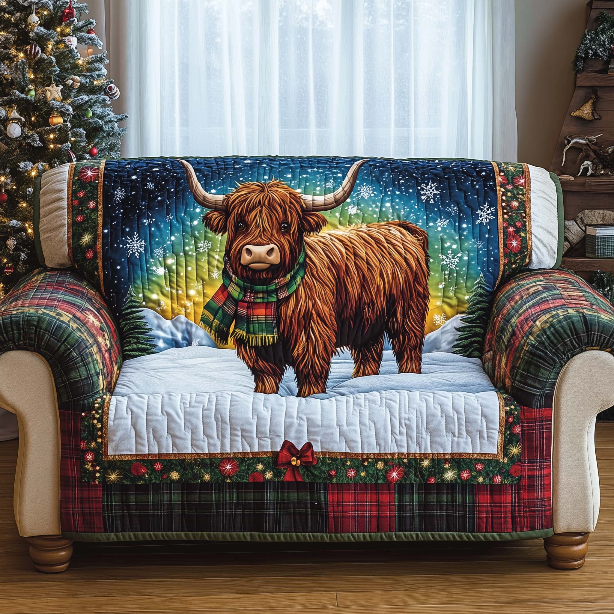 Snowfield Melody Quilted Sofa Cover Cozy Home Couch Cover Cute Room Decor Gifts - Tradiviet