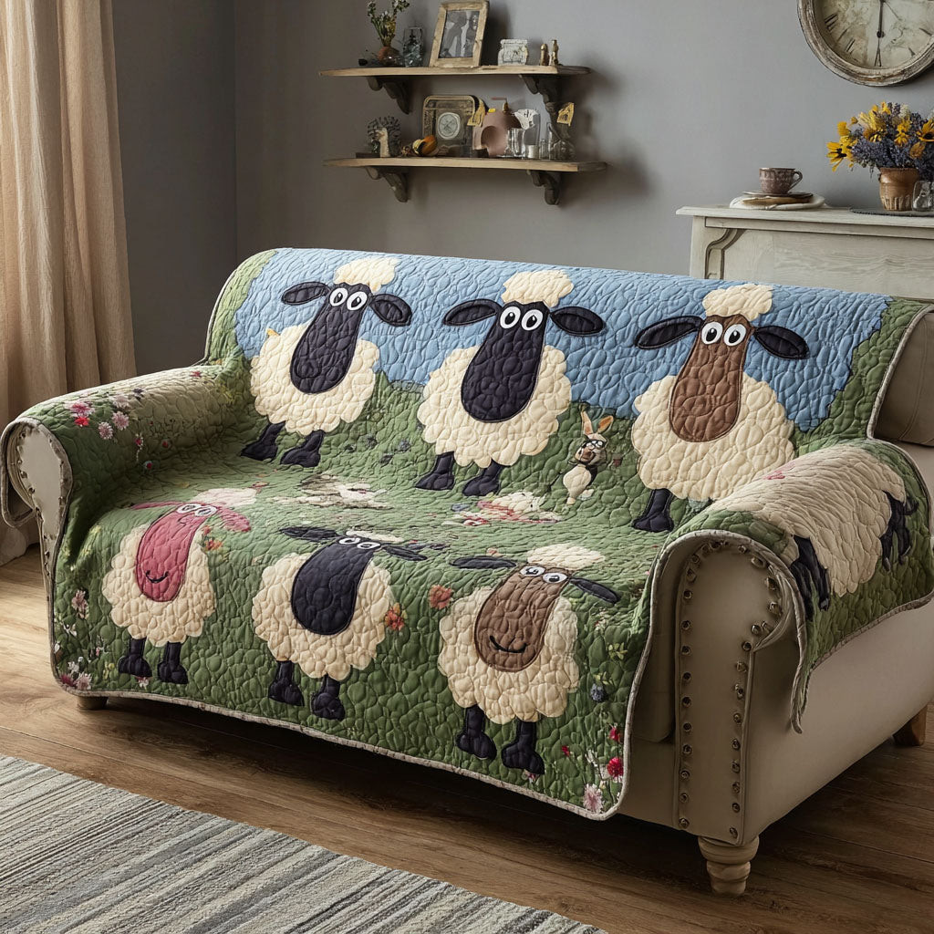 Snuggle Sheep Quilted Sofa Cover The Best Sofa Slipcovers Sheep Themed Gifts - Tradiviet