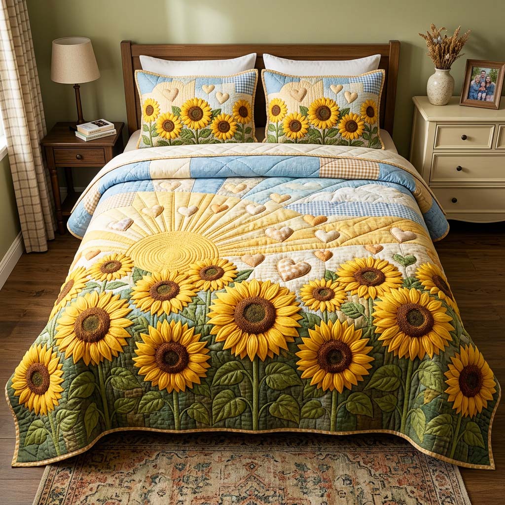 Soft Meadow Quilted Bedding Set Soft Meadow Vision Gift For Soft Meadow - Tradiviet