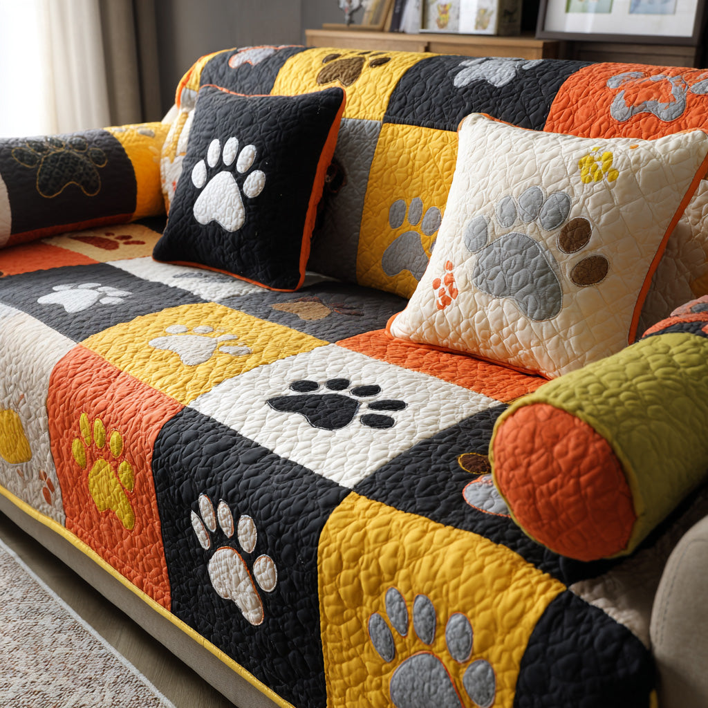 Soft Whisker Quilted Sofa Cover Indoor Room Decor Cozy Housewarming Gift Ideas - Tradiviet