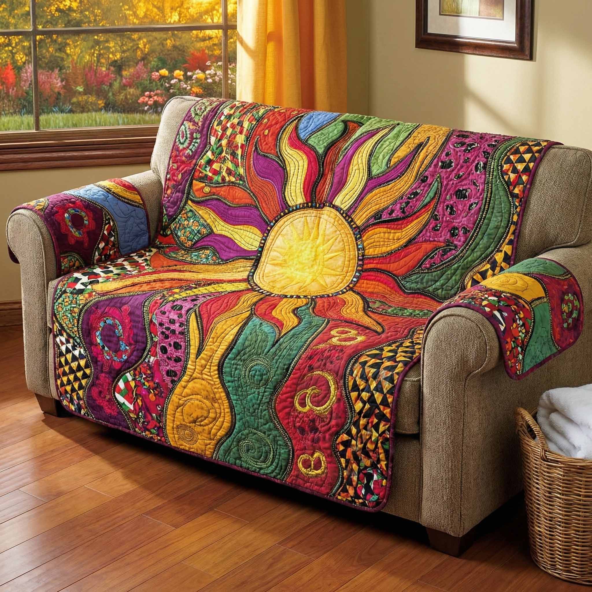 Solar Bloom Quilted Sofa Cover The Best Sofa Slipcovers Mother' Day Special Gifts - Tradiviet