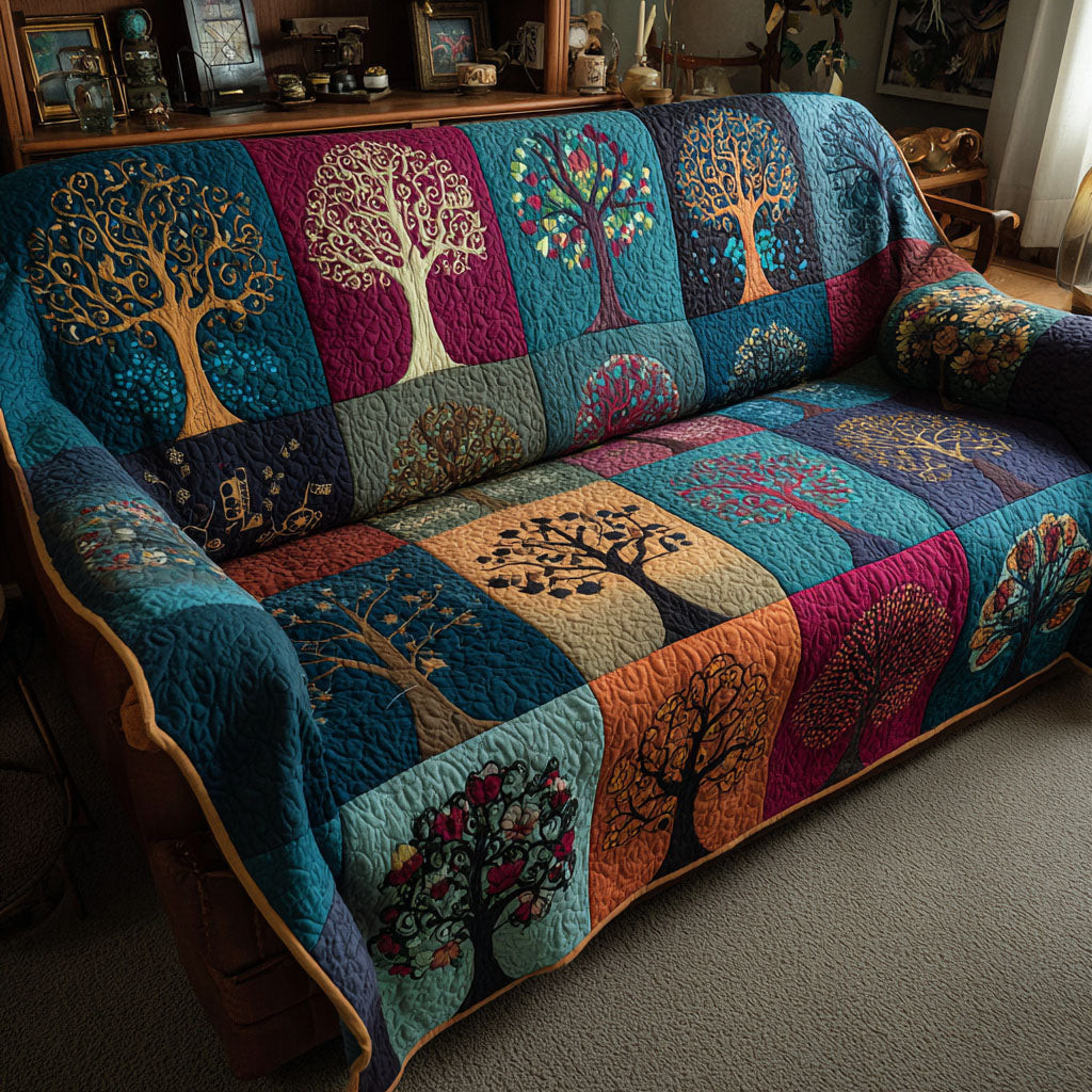 Soul Tree Quilted Sofa Cover Couch Slipcovers Tree Of Life Gifts For Family - Tradiviet