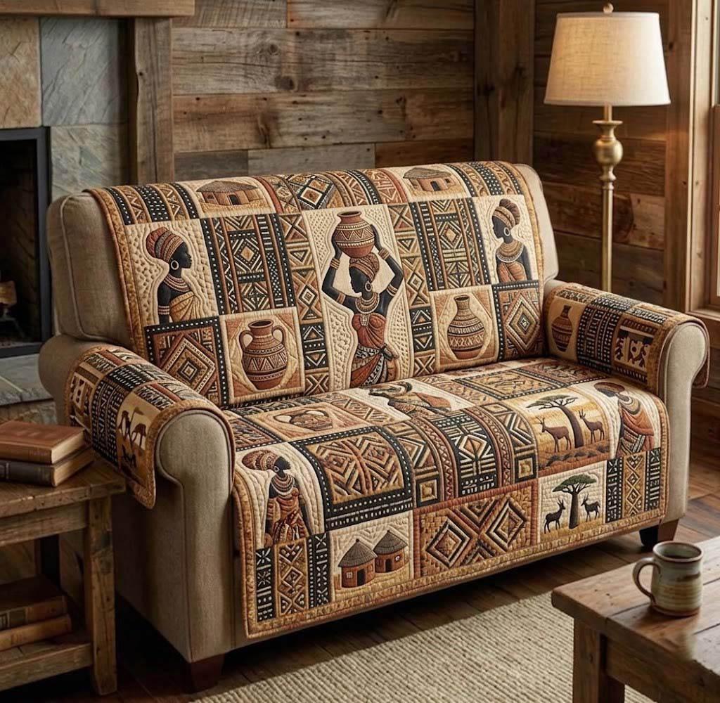 Soulful Her Quilted Sofa Cover Artistic Home Couch Cover Gift For Home Decorators - Tradiviet