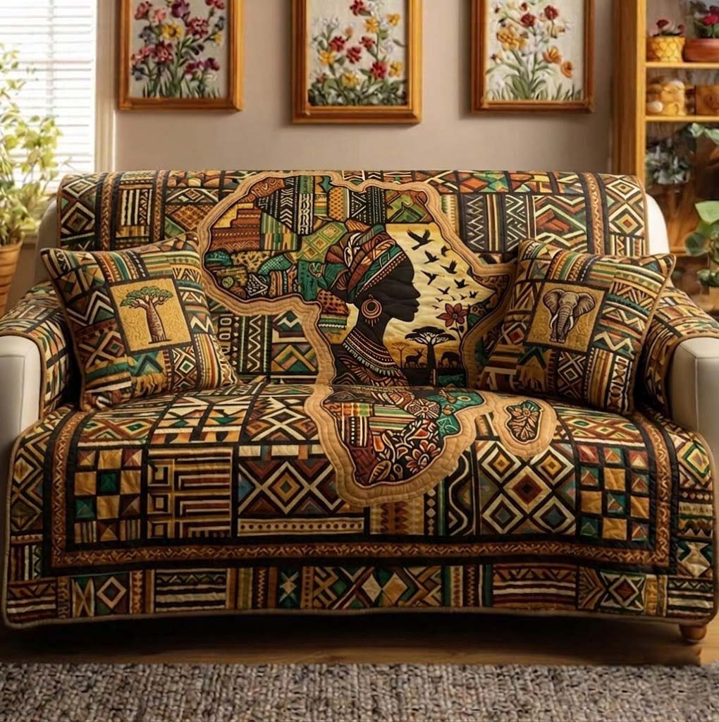 Soulful Her Quilted Sofa Cover Artistic Home Couch Cover Present For House Lovers - Tradiviet