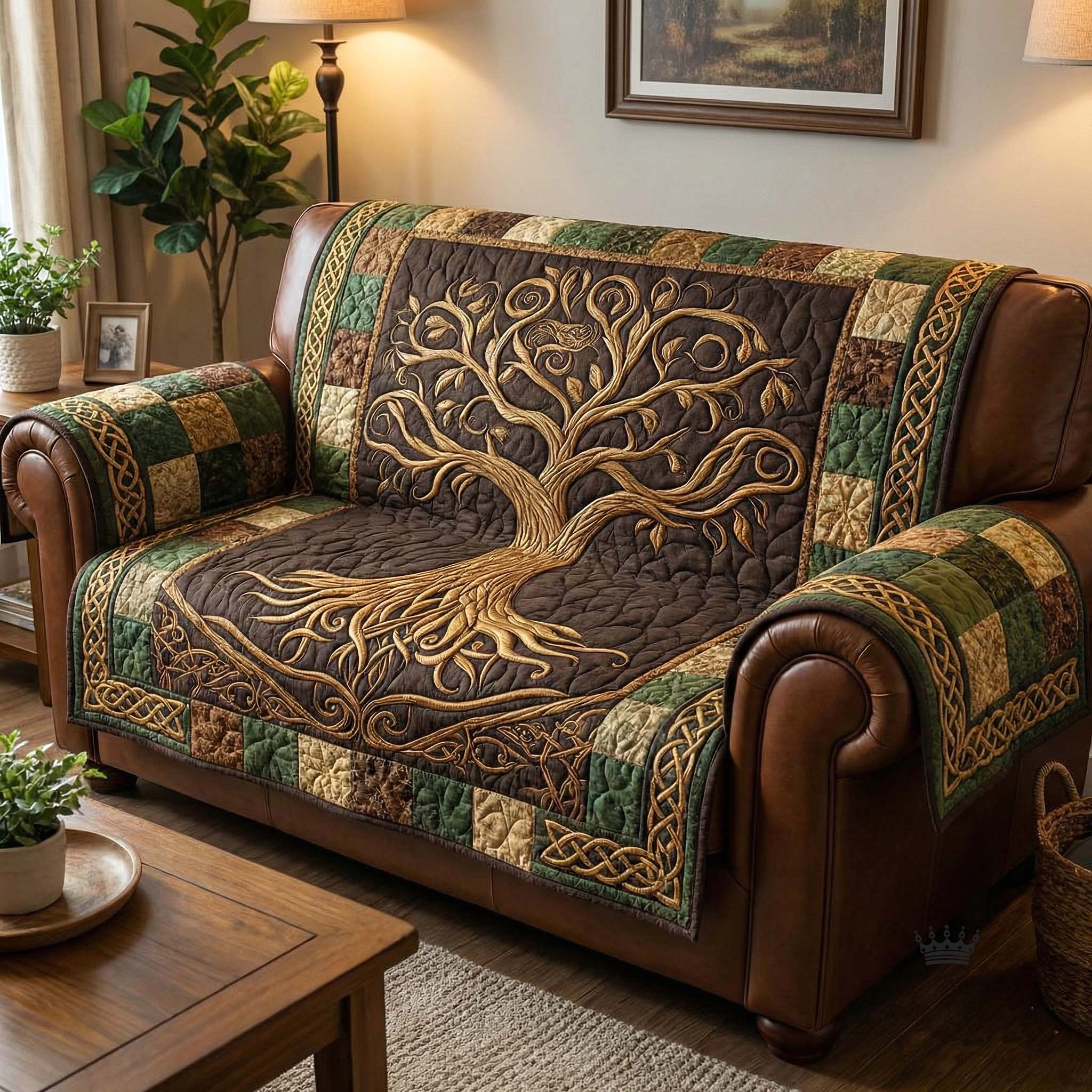 Soulwood Rise Quilted Sofa Cover Cozy Home Couch Cover Cute Room Decor Gifts - Tradiviet