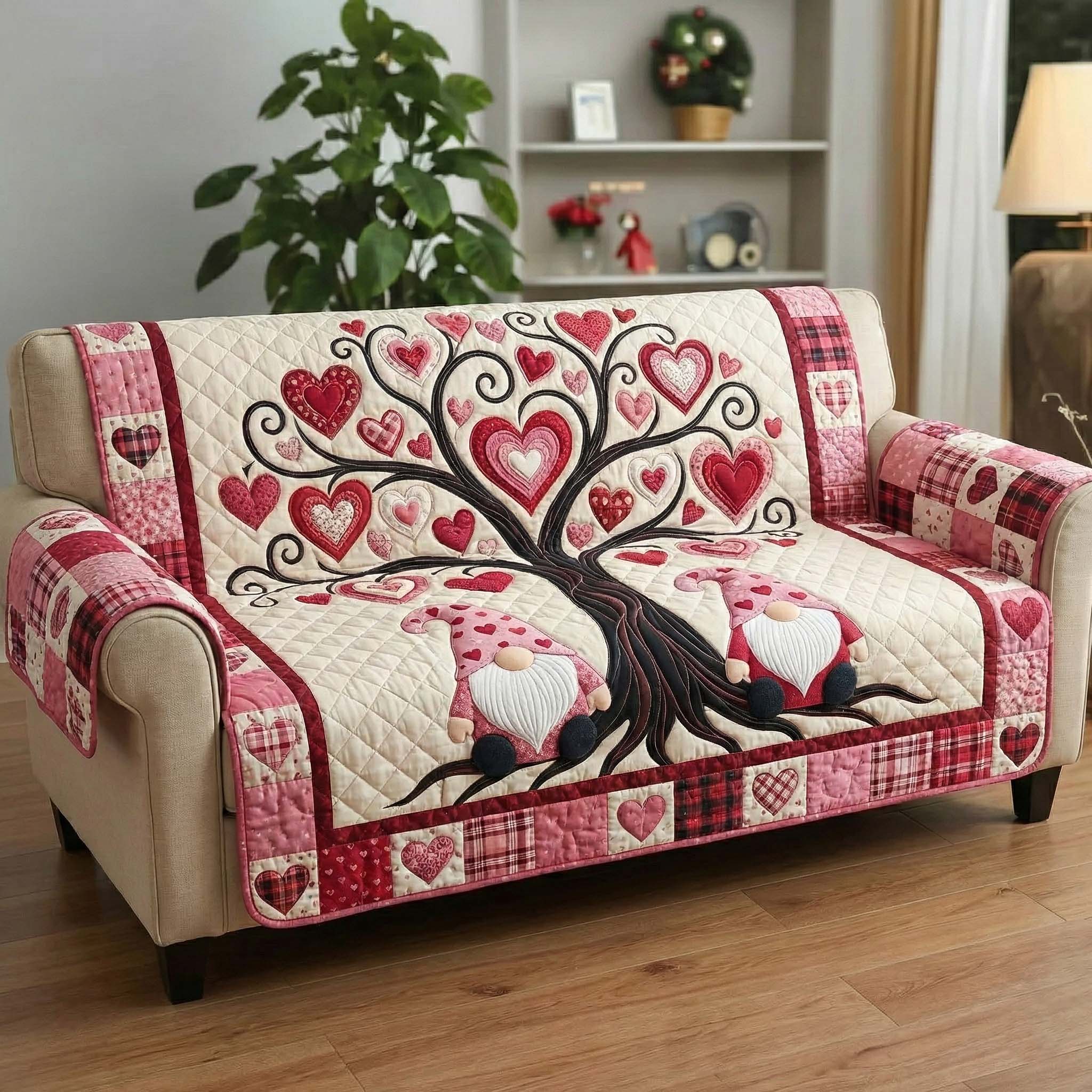 Soulwood Rise Quilted Sofa Cover Cozy Home Couch Cover Gifts For Highland Cow Lovers - Tradiviet