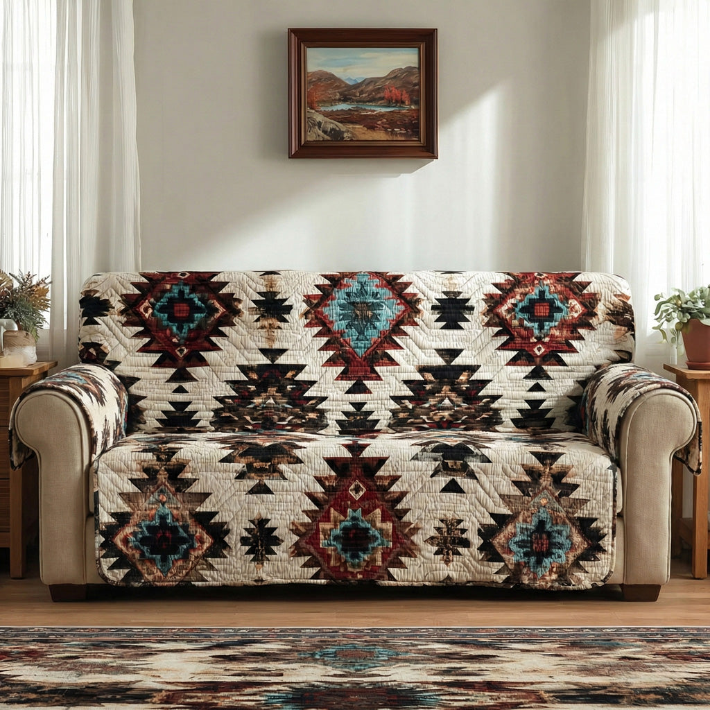Southwest Patch Quilted Sofa Cover Table Room Decor Best Housewarming Gift Ideas - Tradiviet