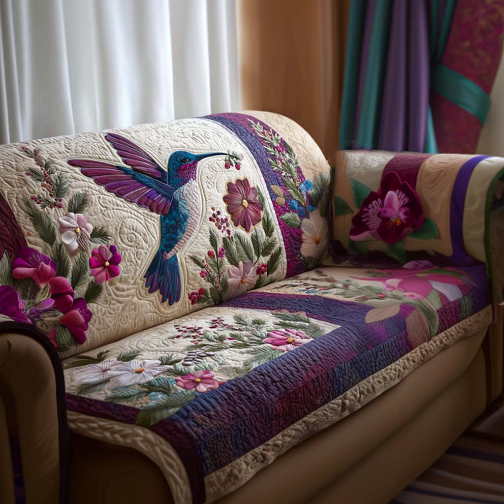 Speedy Bird Quilted Sofa Cover Creative Home Room Decor Gift For New Homeowners - Tradiviet