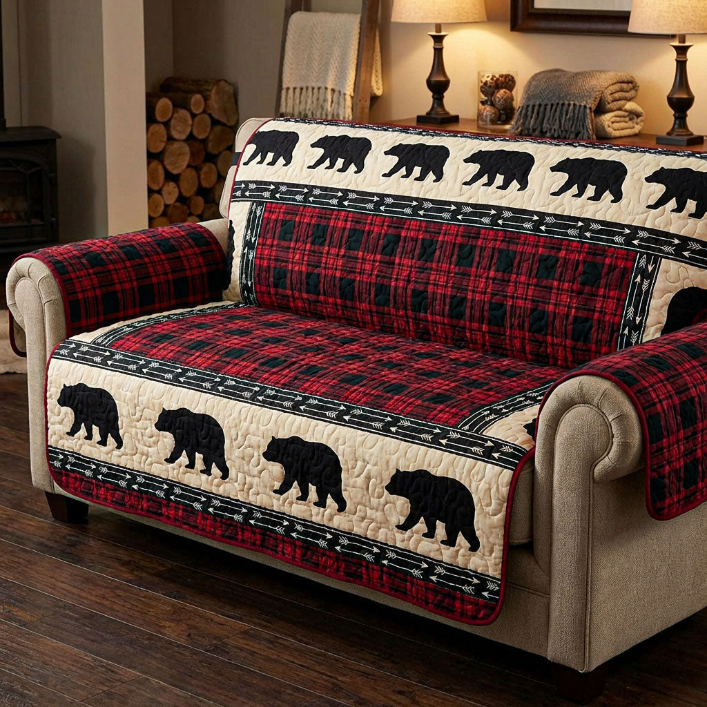Spirit Bear Quilted Sofa Cover Seasonal Room Decor Bear Gifts For Men - Tradiviet