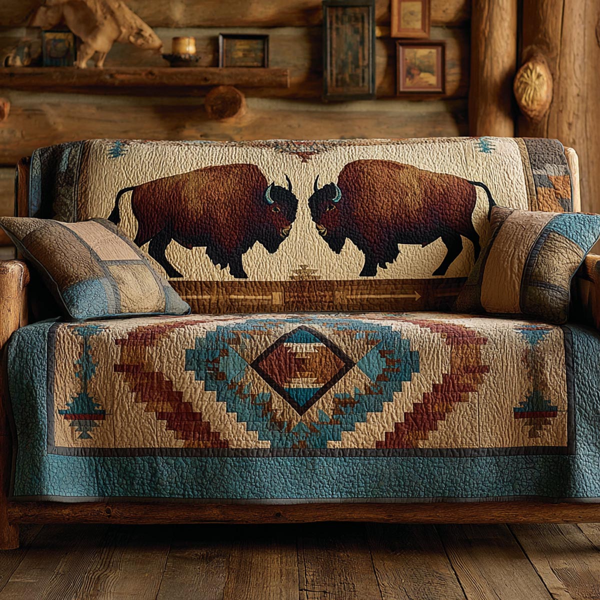 Spirit Lodge Quilted Sofa Cover Unique Room Decor Present For New Home - Tradiviet