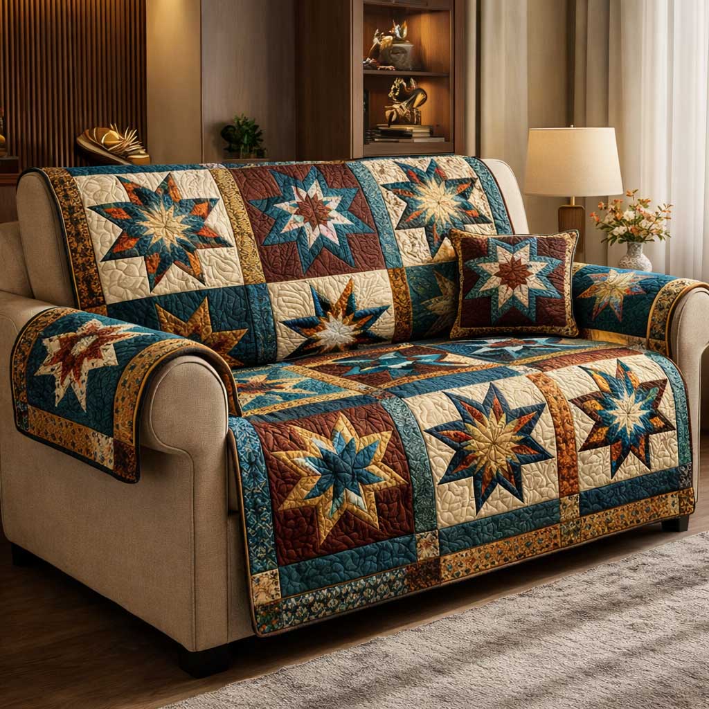 Spirit Weave Quilted Sofa Cover Patchwork Home Couch Cover Cute Room Decor Gifts - Tradiviet