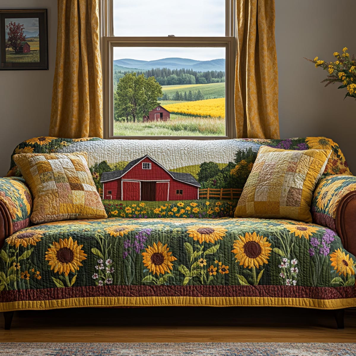 Spring Homestead Quilted Sofa Cover Best Sofa Cushion Covers Christmas Ideas For A Farmer - Tradiviet
