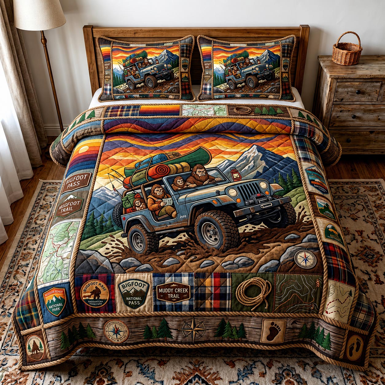 Squatch Trails Quilted Bedding Set Squatch Trails Pride Gift For Squatch Trails - Tradiviet