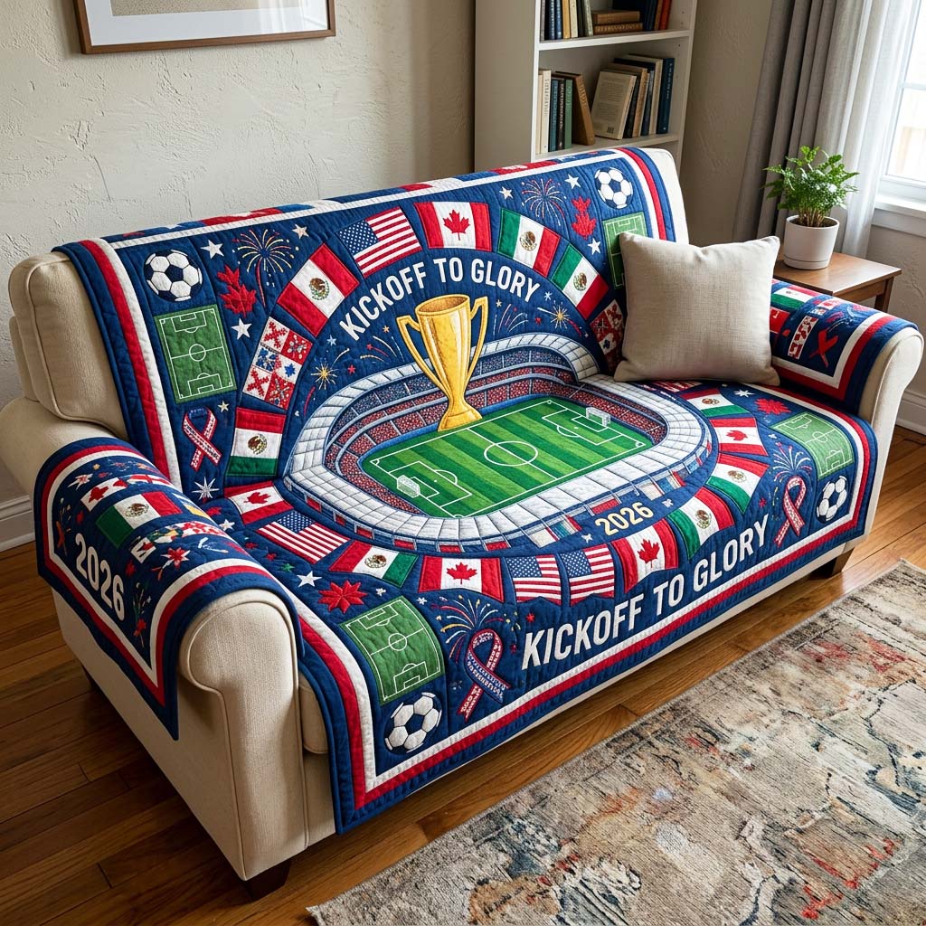 Stadium Glory Quilted Sofa Cover Sports Home Couch Cover Best Housewarming Gift Ideas - Tradiviet