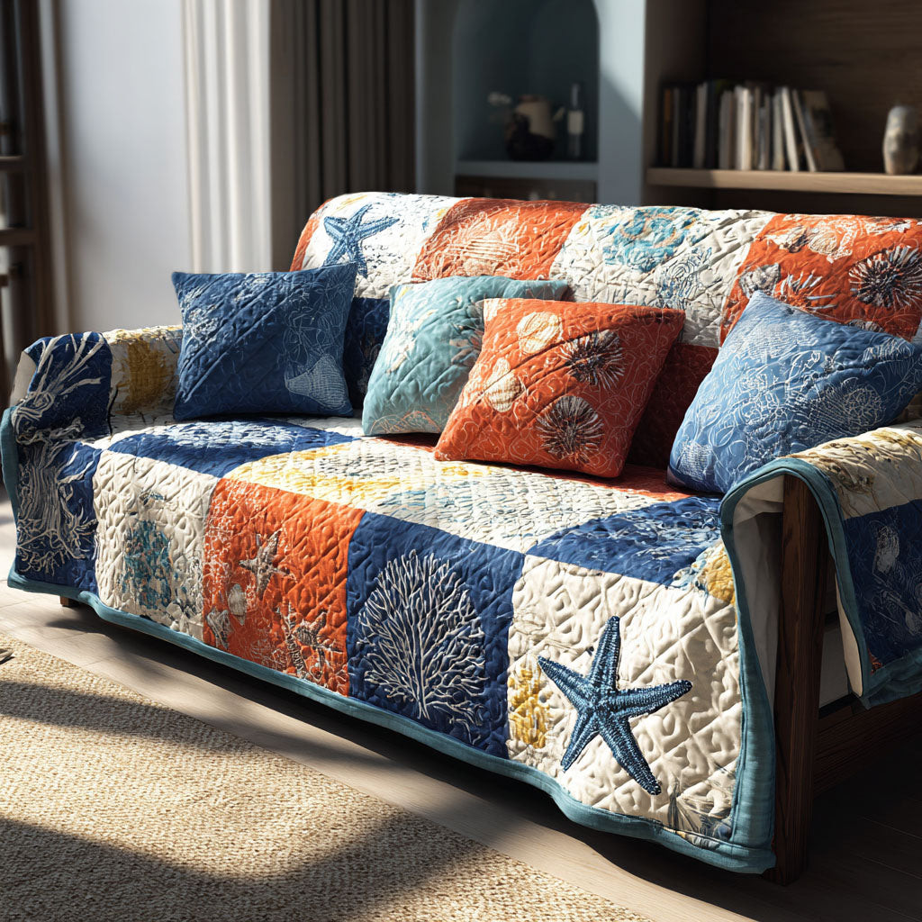 Star Glow Quilted Sofa Cover Best Sofa Covers Sea Ocean Themed Gifts - Tradiviet