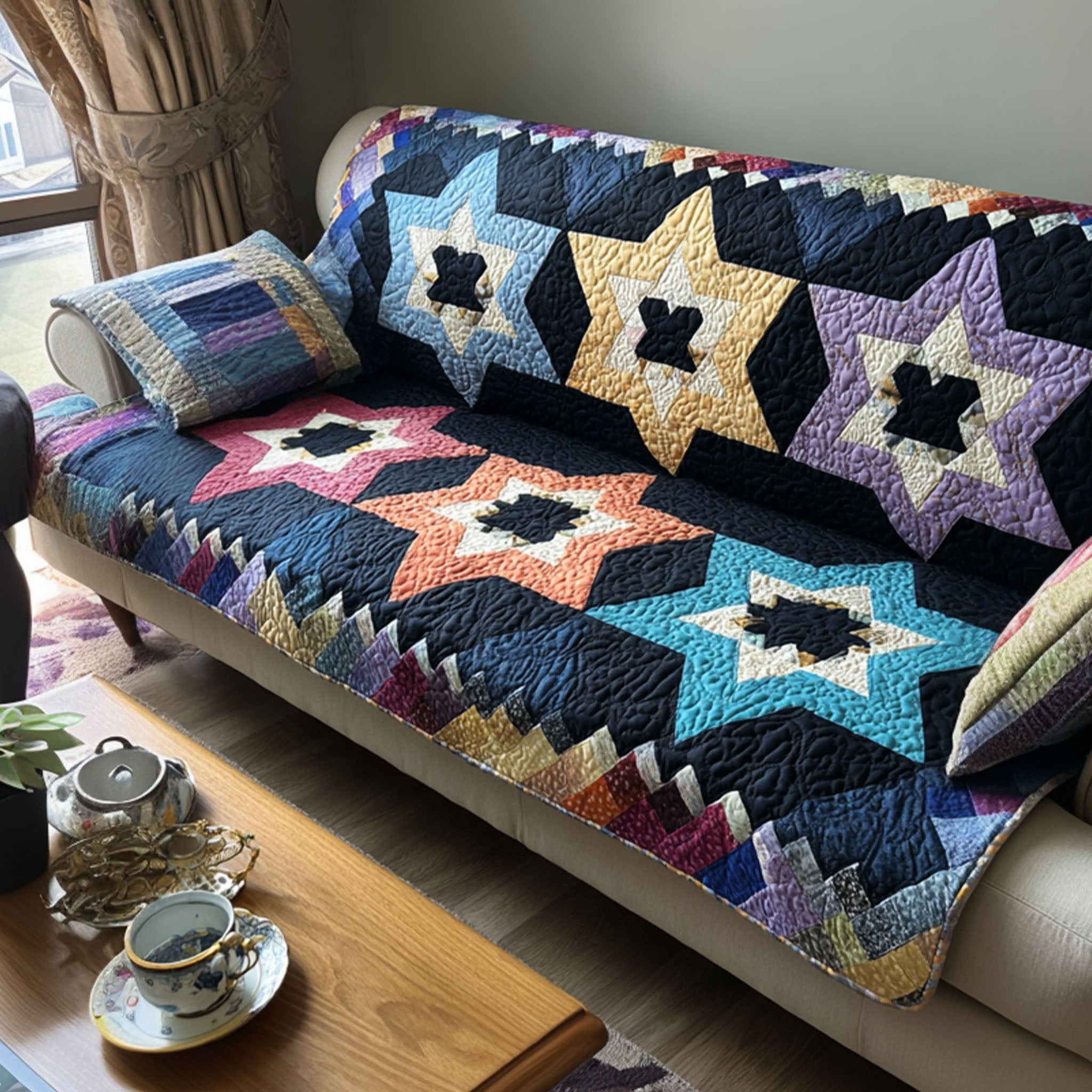 Star Tradition Quilted Sofa Cover Best Sofa Covers Jewish Gifts For Him - Tradiviet