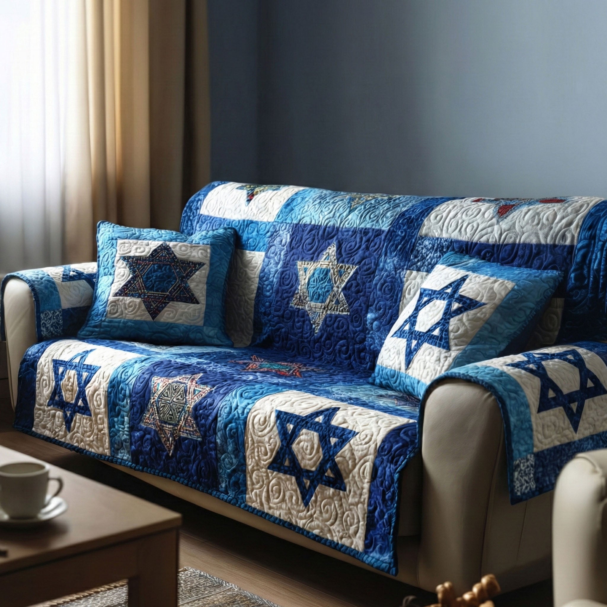 Starlight Quilted Sofa Cover Sofa Protector Jewish Gifts For Women - Tradiviet