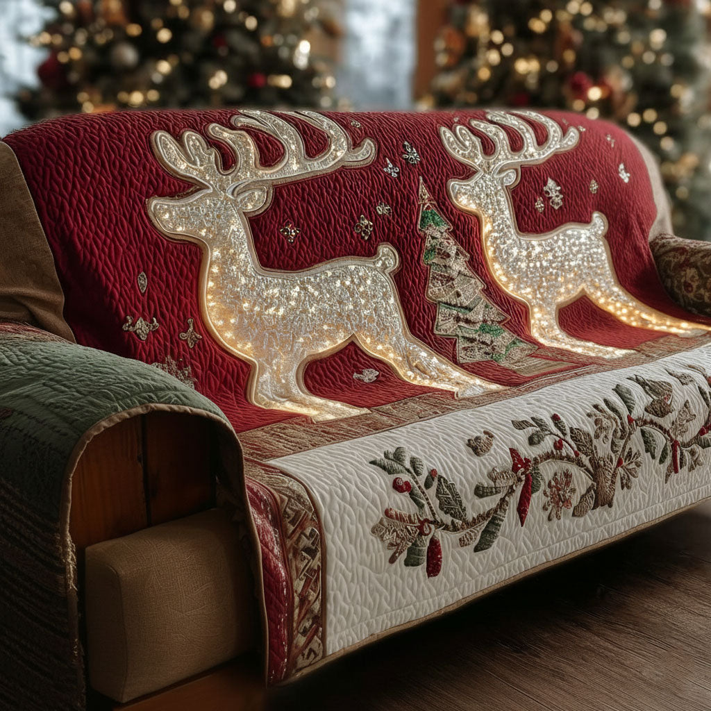 Starlight Winter Scene Quilted Sofa Cover Christmas Decorations Indoor Best Christmas Gift Ideas - Tradiviet