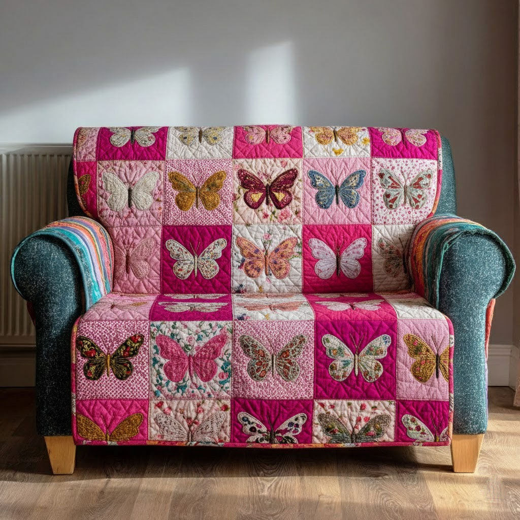 Starlit Garden Quilted Sofa Cover Couch Slipcovers Novelty Butterfly Presents - Tradiviet