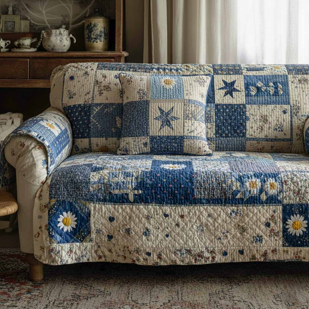 Starry Home Quilted Sofa Cover Sofa Seat Covers Special Birthday Gifts For Grandma - Tradiviet