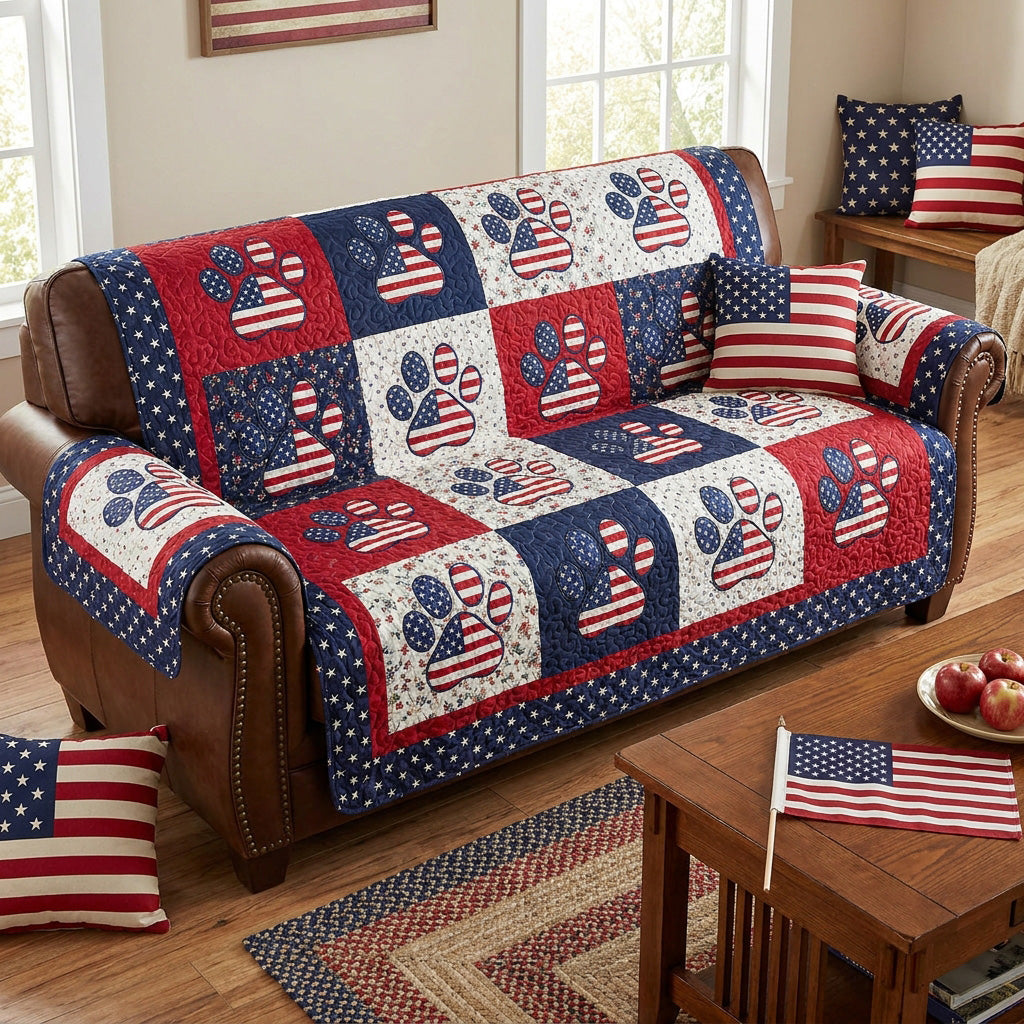 Starry Paws Quilted Sofa Cover Indoor Home Room Decor Room Decor Gift Ideas - Tradiviet