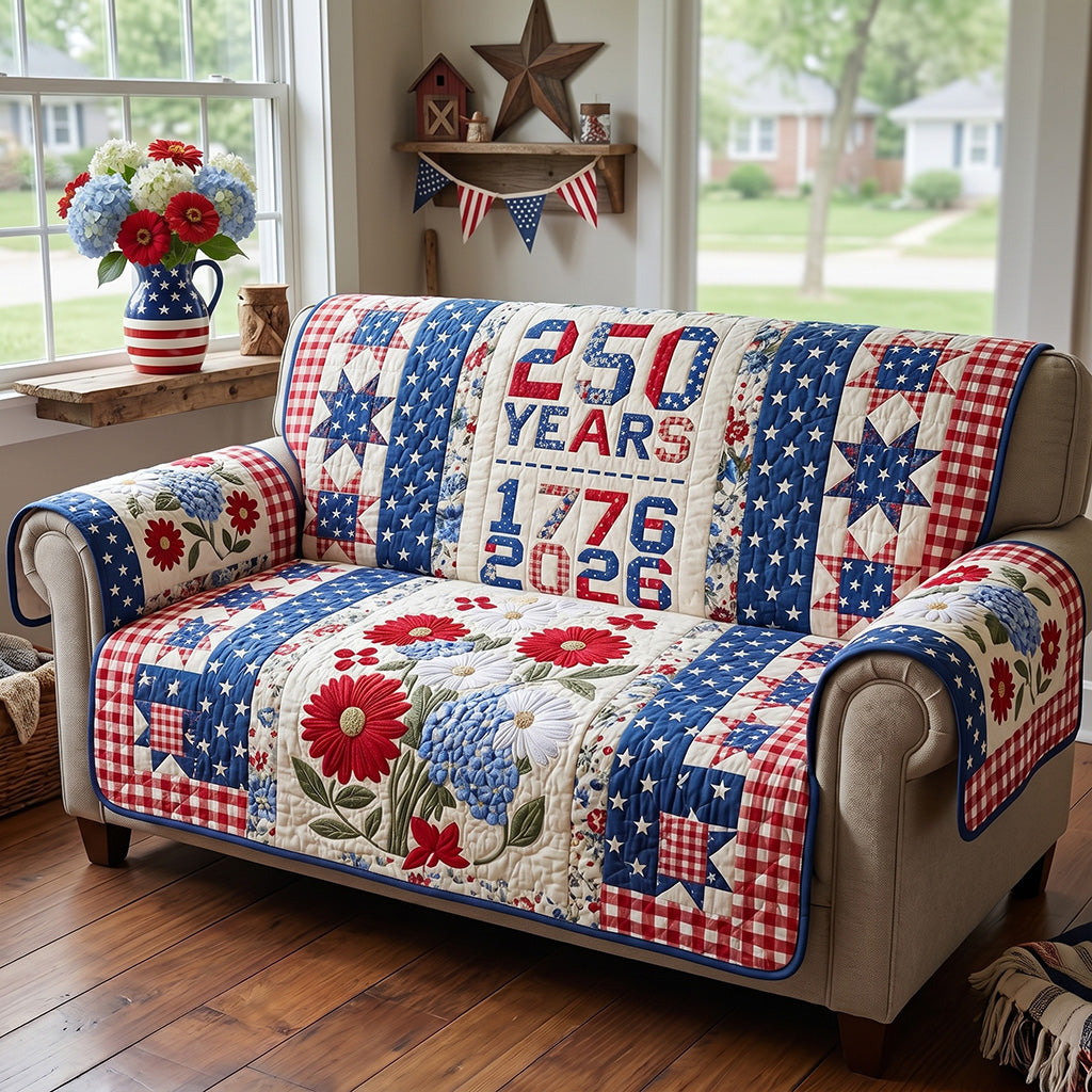 Stars of Statehood Quilted Sofa Cover Stylish Home Room Decor Gift For Home Lover - Tradiviet