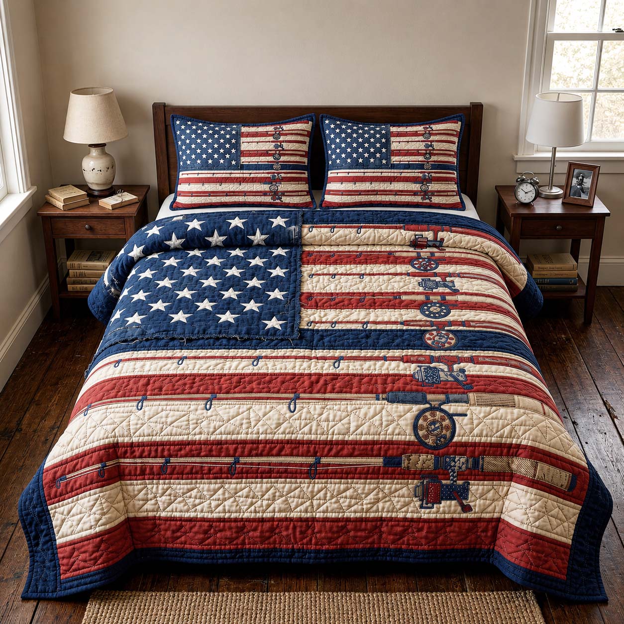 Stars Rods Quilted Bedding Set Stars Rods Wonderland Gift For Stars Rods - Tradiviet