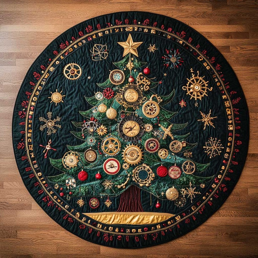 Steamglow Christmas Tree Quilted Round Mat Holiday Home Decor Christmas Gifts For Relative - Tradiviet