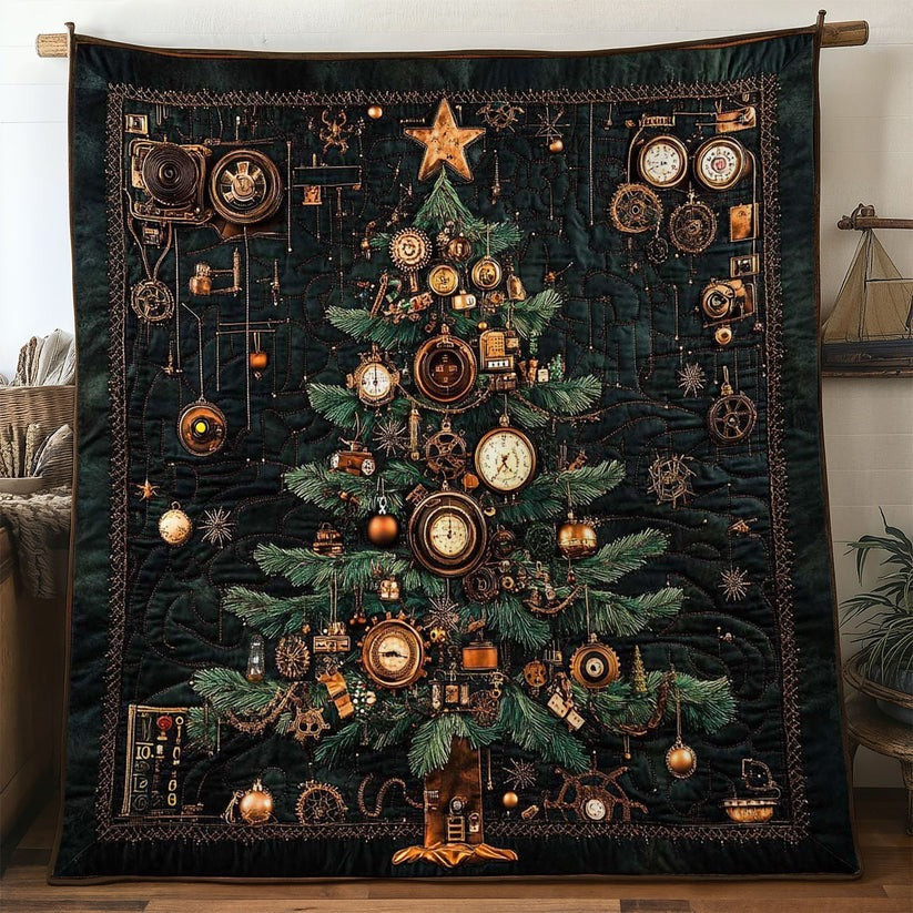 Steampunk Christmas Tree Quilt Blanket Home Decorations Xmas Gifts For Relative - Tradiviet