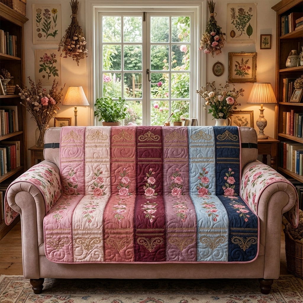 Story Corner Quilted Sofa Cover Modern Home Room Decor Cool Room Decor Gifts - Tradiviet