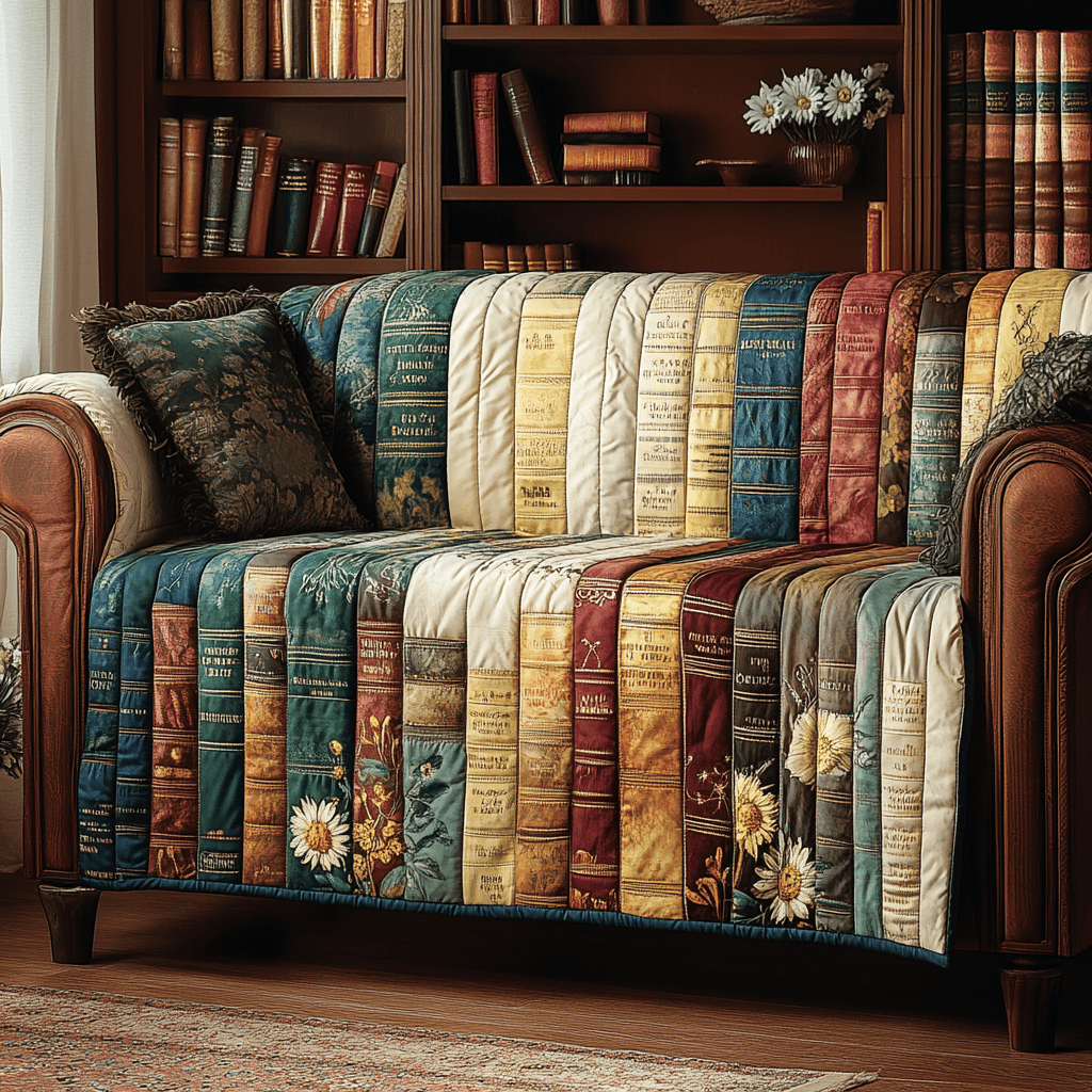 Story Portal Quilted Sofa Cover Sofa Blanket Cover Novelty Book Themed Gifts - Tradiviet